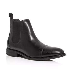 Cole Haan Men's Black Conway Waterproof Leather Cap-Toe Chelsea Boots Size 10.5